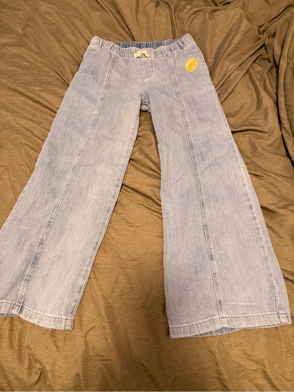 Cat & Jack Light Wash Wide-Leg Jeans Size 12